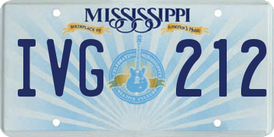 MS license plate IVG212