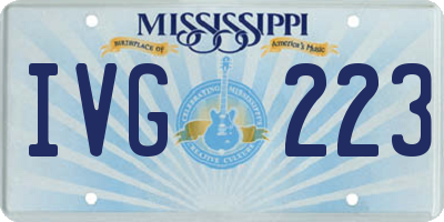 MS license plate IVG223