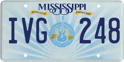 MS license plate IVG248