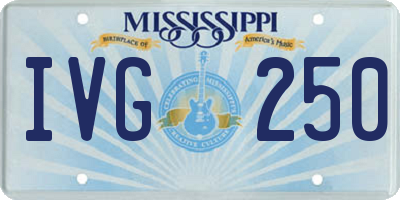 MS license plate IVG250
