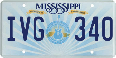 MS license plate IVG340