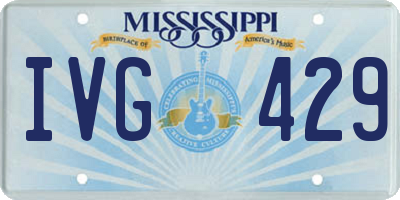 MS license plate IVG429
