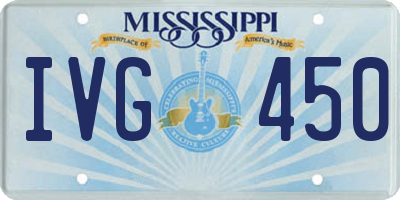 MS license plate IVG450