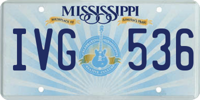 MS license plate IVG536