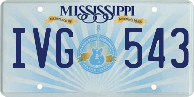 MS license plate IVG543
