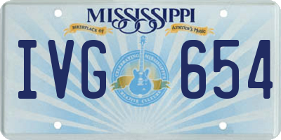 MS license plate IVG654