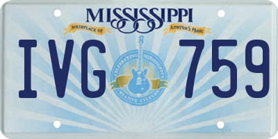MS license plate IVG759