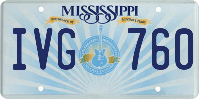 MS license plate IVG760