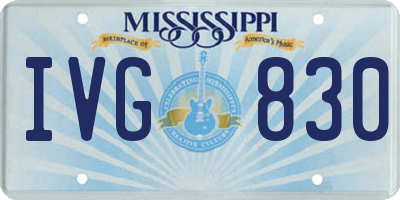 MS license plate IVG830