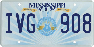MS license plate IVG908