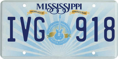 MS license plate IVG918