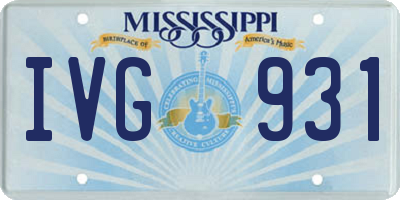 MS license plate IVG931
