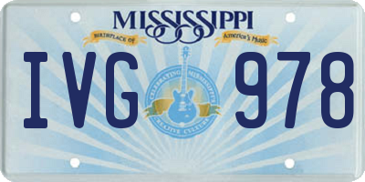 MS license plate IVG978
