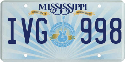 MS license plate IVG998