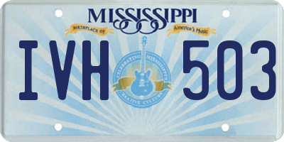 MS license plate IVH503