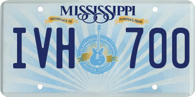 MS license plate IVH700