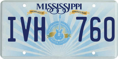 MS license plate IVH760