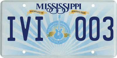 MS license plate IVI003