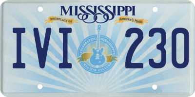 MS license plate IVI230