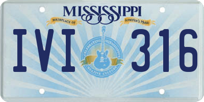 MS license plate IVI316