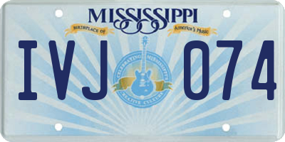 MS license plate IVJ074