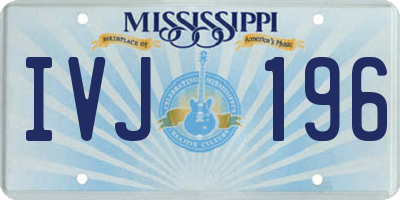 MS license plate IVJ196