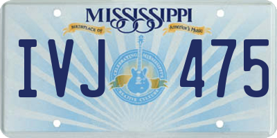 MS license plate IVJ475