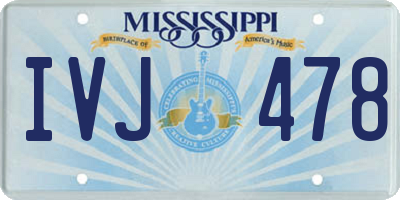 MS license plate IVJ478