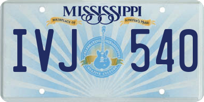 MS license plate IVJ540