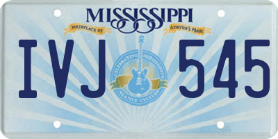 MS license plate IVJ545