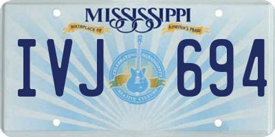 MS license plate IVJ694