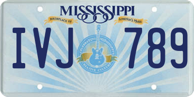 MS license plate IVJ789