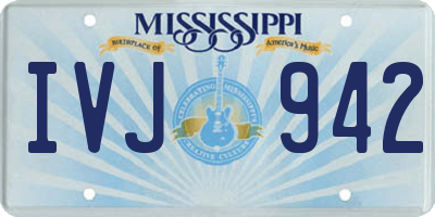 MS license plate IVJ942