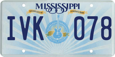 MS license plate IVK078