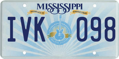 MS license plate IVK098