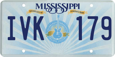 MS license plate IVK179