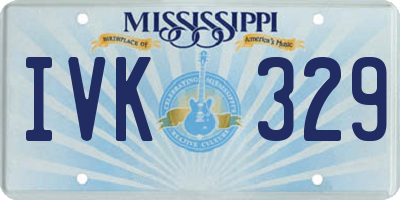 MS license plate IVK329