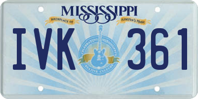 MS license plate IVK361