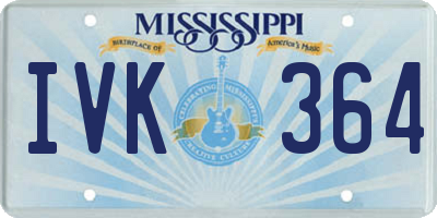 MS license plate IVK364