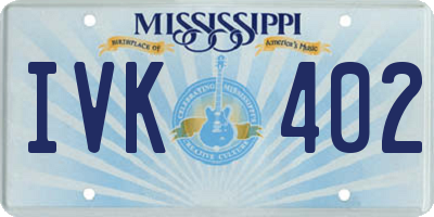 MS license plate IVK402