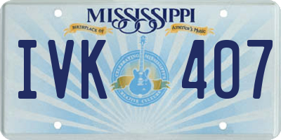 MS license plate IVK407