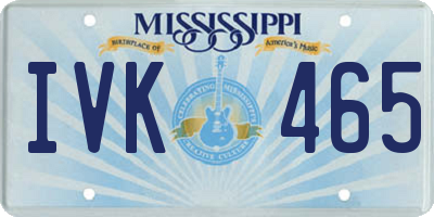 MS license plate IVK465
