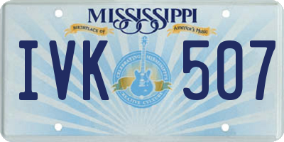 MS license plate IVK507
