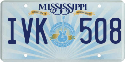 MS license plate IVK508