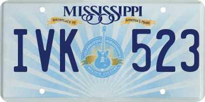 MS license plate IVK523