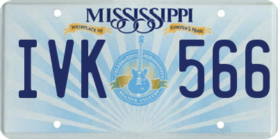 MS license plate IVK566
