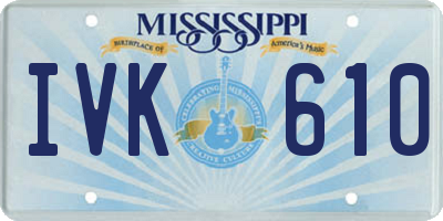 MS license plate IVK610