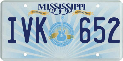 MS license plate IVK652