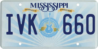 MS license plate IVK660