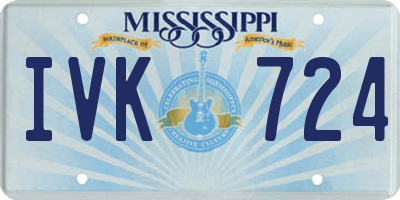 MS license plate IVK724